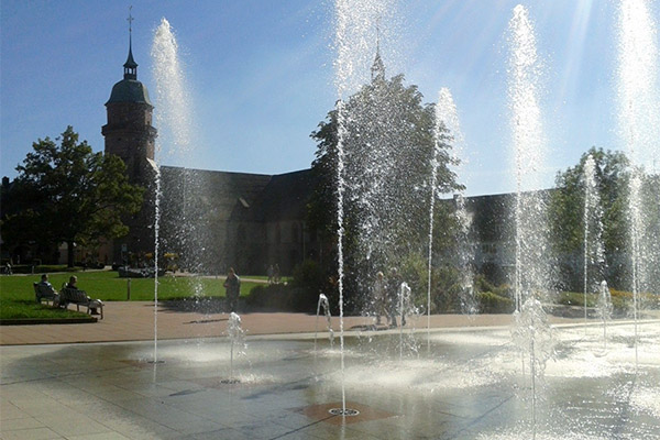 Wasserfontänen in Freudenstadt