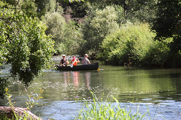 Kanu fahren auf dem Neckar